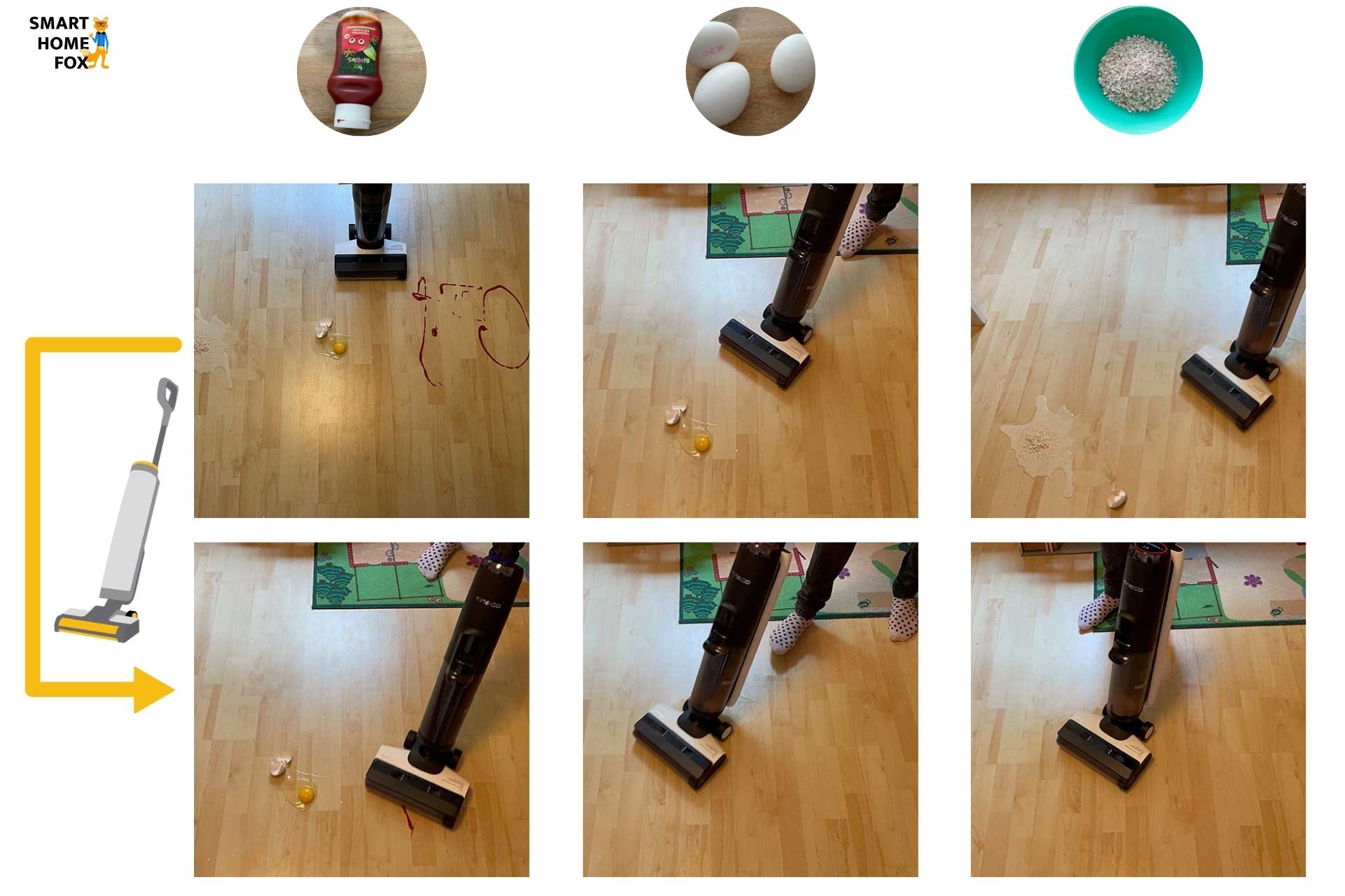 Tineco Floor One S5 Reinigungsergebnis auf hartem Boden